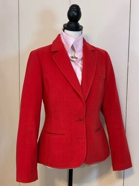 Focus 2000 Red Wool-Blend Single-Button Blazer